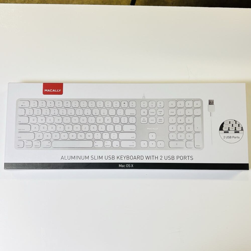Aluminum USB Wired Keyboard w/Numeric Keypad for Apple Mac iMac Macbook. NIB.